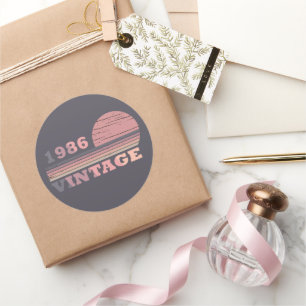 Sticker Rond Né en 1986 millésime anniversaire