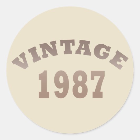 Sticker Rond né en 1987 anniversaire vintage (Devant)