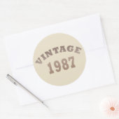 Sticker Rond né en 1987 anniversaire vintage (Enveloppe)