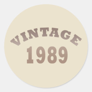 Sticker Rond né en 1989 cadeau d'anniversaire vintage