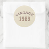 Sticker Rond né en 1989 cadeau d'anniversaire vintage (Sac)