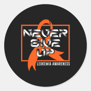 Sticker Rond Ne jamais abandonner la leucémie à la sensibilisat