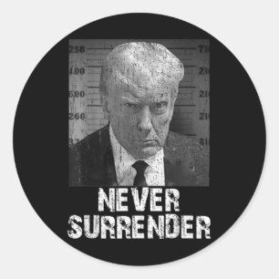 Sticker Rond Ne jamais abandonner Pro Trump