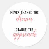 Sticker Rond Ne jamais changer le rêve (Devant)