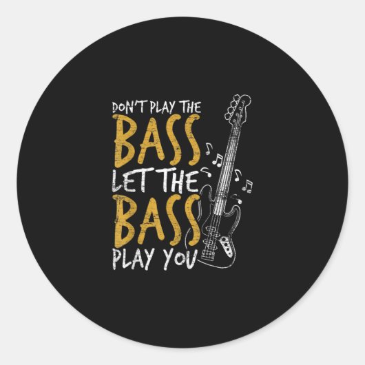 Sticker Rond Ne jouez pas la basse laissez la basse guitare (Devant)