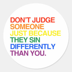 STICKER ROND NE JUDGEZ PERSONNE PARCE QU'ILS PÈCHENT DIFFÉREMME