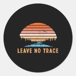 Sticker Rond Ne laissez aucune trace _ Montagnes de la nature _