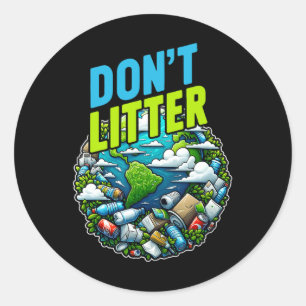 Sticker Rond Ne laissez pas l'anti-détritus pas l'environnement