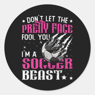 Sticker Rond Ne laissez pas le joli visage vous tromper Femmes