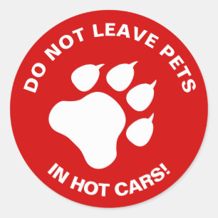 Sticker Rond Ne laissez pas les animaux de compagnie dans les v