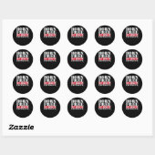 Sticker Rond Né libre mais maintenant je suis cher, indépendanc (Feuille)