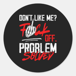 Sticker Rond Ne m'aime pas pour le problème désactivé, drôle d'