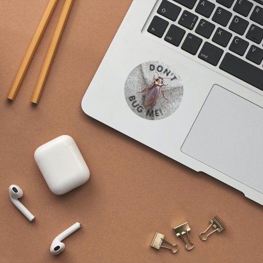 Sticker Rond Ne me bug pas Cockroach mème