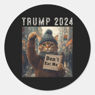 Sticker Rond Ne me mangez pas de chats pour Trump 2024