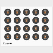 Sticker Rond Ne m'effrayez pas Design de citrouille de fantôme (Feuille)