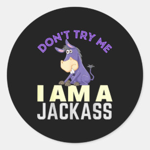 Sticker Rond Ne m'essaie pas je suis un Jack Costume drôle d'Ha