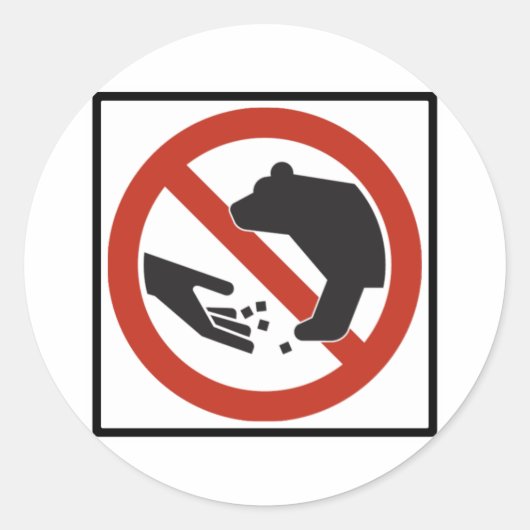 Sticker Rond Ne pas alimenter le panneau routier des ours (Devant)