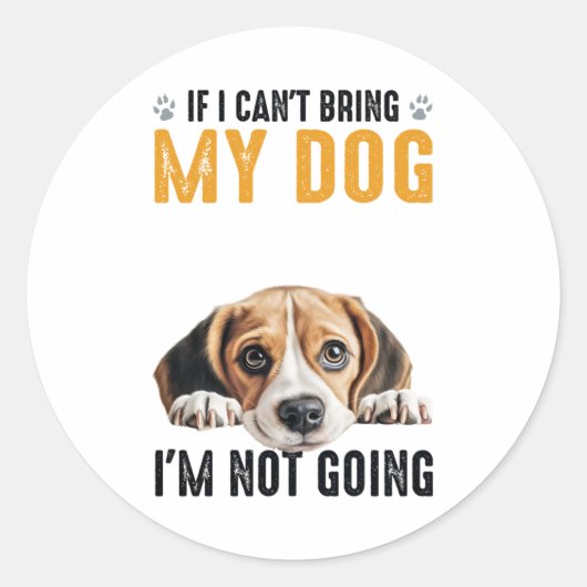Sticker Rond Ne pas aller Beagle (Devant)