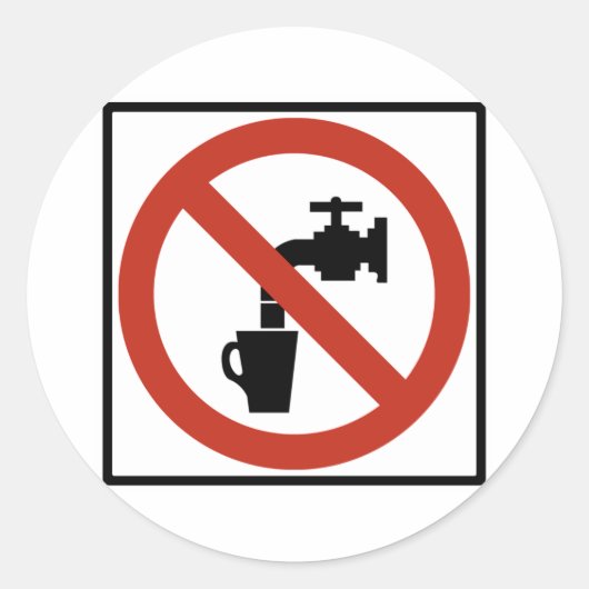 Sticker Rond Ne pas boire le panneau de l'autoroute de l'eau (Devant)