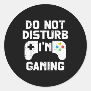 Sticker Rond Ne pas déranger jeu gamer adolescent