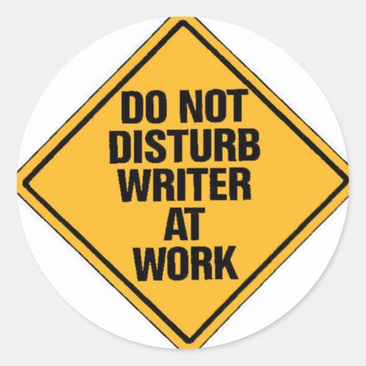 Sticker Rond Ne pas déranger l'auteur au travail (Devant)