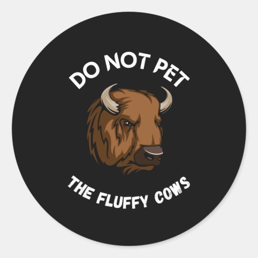 Sticker Rond Ne pas familiariser les vaches moelleuses (Devant)