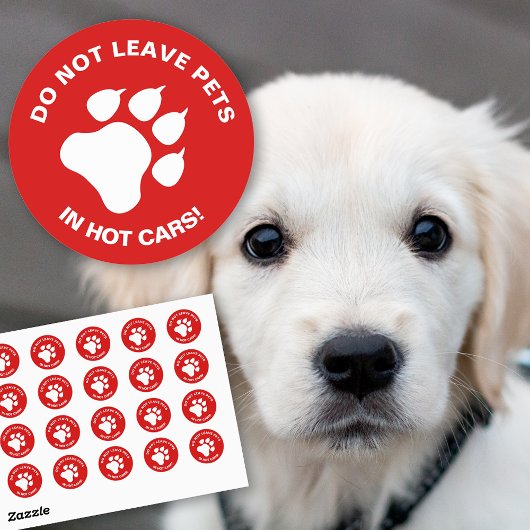 Sticker Rond Ne Pas Laisser Les Animaux De Compagnie Dans Des V