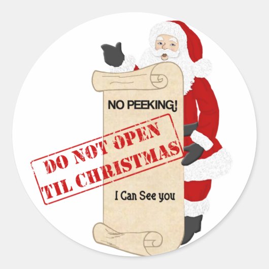 Sticker Rond Ne pas ouvrir avant Noël (Devant)