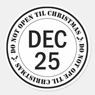 Sticker Rond Ne pas ouvrir avant Noël