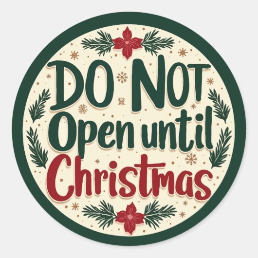 Sticker Rond Ne pas ouvrir avant Noël (Devant)