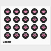 Sticker Rond Ne pas ouvrir avant Virtual Party Galentine's Lips (Feuille)