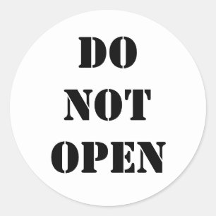 Sticker Rond Ne pas ouvrir le sceau de l'enveloppe de bureau no