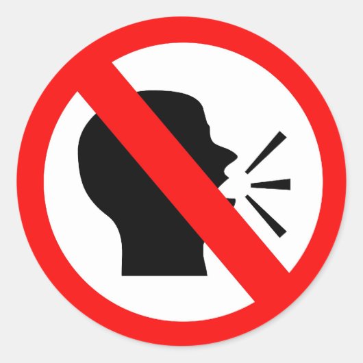 Sticker Rond Ne pas parler (Devant)