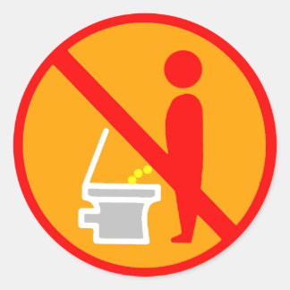 STICKER ROND NE PAS PEE TOILET SIGNE ROUTIER