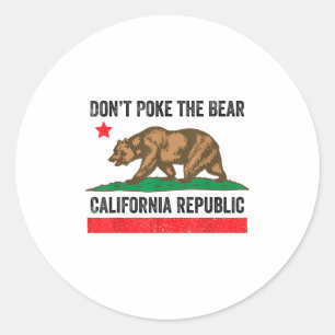 Sticker Rond Ne pas prendre l’ours en Californie