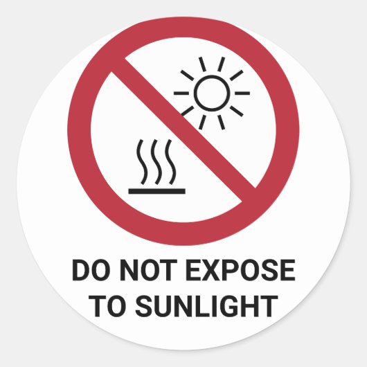 Sticker Rond Ne Pas S'Exposer À La Lumière Directe, Panneau D'I (Devant)