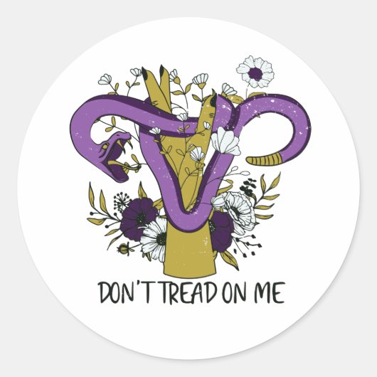 Sticker Rond Ne Pas Tourner Sur Moi Uterus (Devant)