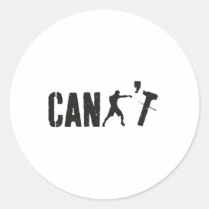 Sticker Rond Ne peut pas drôle Boxing Coach Boxing Trainer Boxe