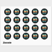 Sticker Rond Né Pour Aller Pêcher École Forcée (Feuille)