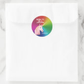 Sticker Rond Né pour être une licorne Statue Head Magical Rainb (Sac)