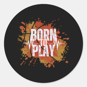 Sticker Rond Né Pour Jouer À Des Joueurs De Basket-Ball T Desig