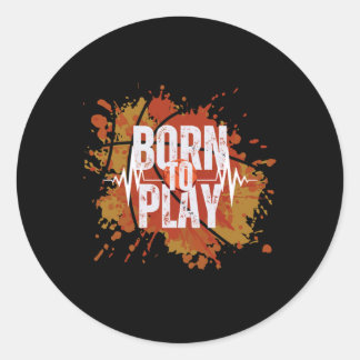 Sticker Rond Né Pour Jouer À Des Joueurs De Basket-Ball T Desig