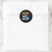 Sticker Rond Né Pour Nager (Sac)