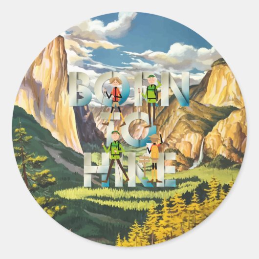STICKER ROND NÉ POUR RANDONNER (Devant)
