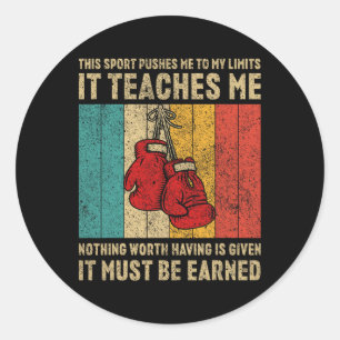 Sticker Rond Ne Sous-Estimez Jamais Un Grand-Père Avec Des Gant
