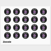 Sticker Rond Ne soyez pas un contrôle Fig Funny Fruit Pun Dark  (Feuille)