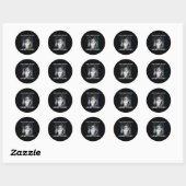 Sticker Rond Ne t'inquiète pas Kitten Daddy Here Wolf Meme (Feuille)