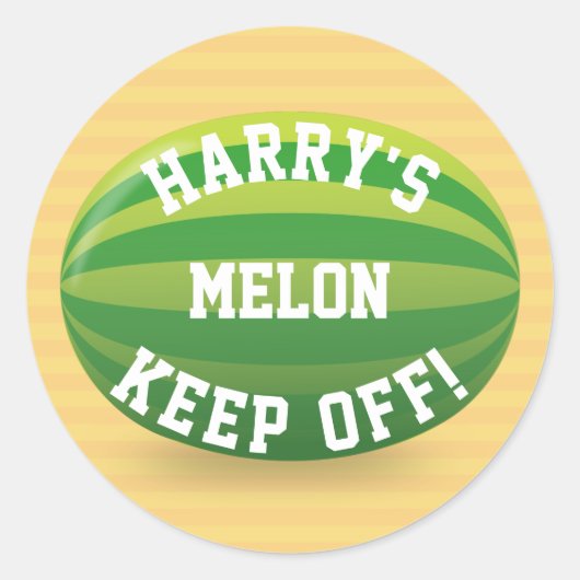 Sticker Rond Ne touche pas à mon Melon (Devant)