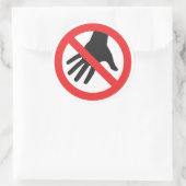 Sticker Rond Ne touchez pas à l'autocollant (Sac)