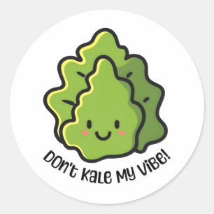 Sticker Rond Ne tue pas ma vibe ! Cute Vegetable Cartoon